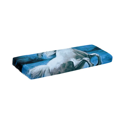 White Horse Painting Print Piano Keyboard Cover