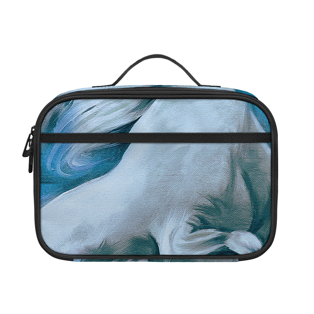White Horse Painting Print Portable Lunch Bag