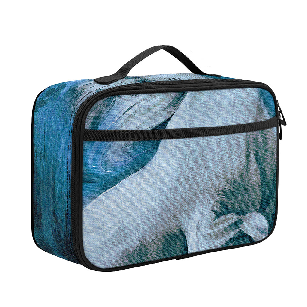 White Horse Painting Print Portable Lunch Bag