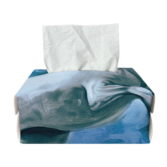 White Horse Painting Print Rectangle Tissue Box Cover