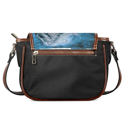 White Horse Painting Print Saddle Bag