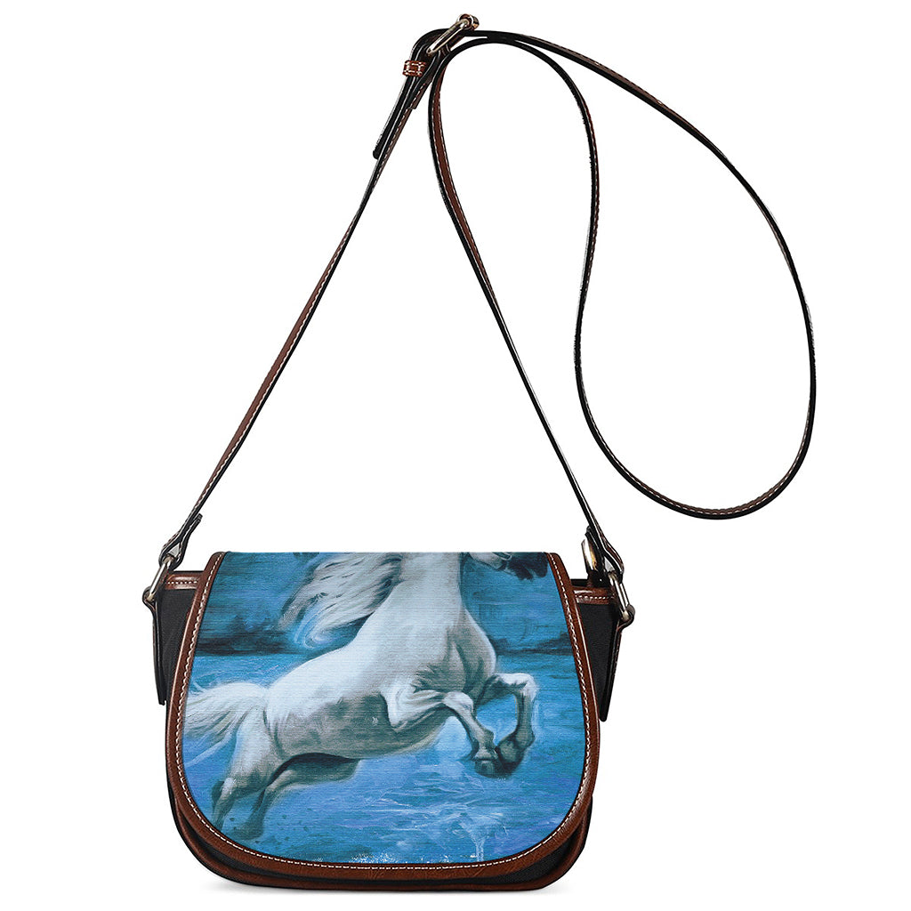 White Horse Painting Print Saddle Bag