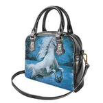 White Horse Painting Print Shoulder Handbag