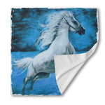 White Horse Painting Print Silk Bandana