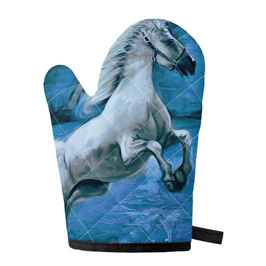 White Horse Painting Print Single Oven Mitt