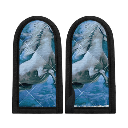 White Horse Painting Print Skillet Handle Cover