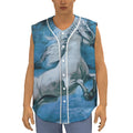 White Horse Painting Print Sleeveless Baseball Jersey