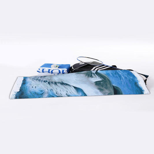 White Horse Painting Print Sports Towel