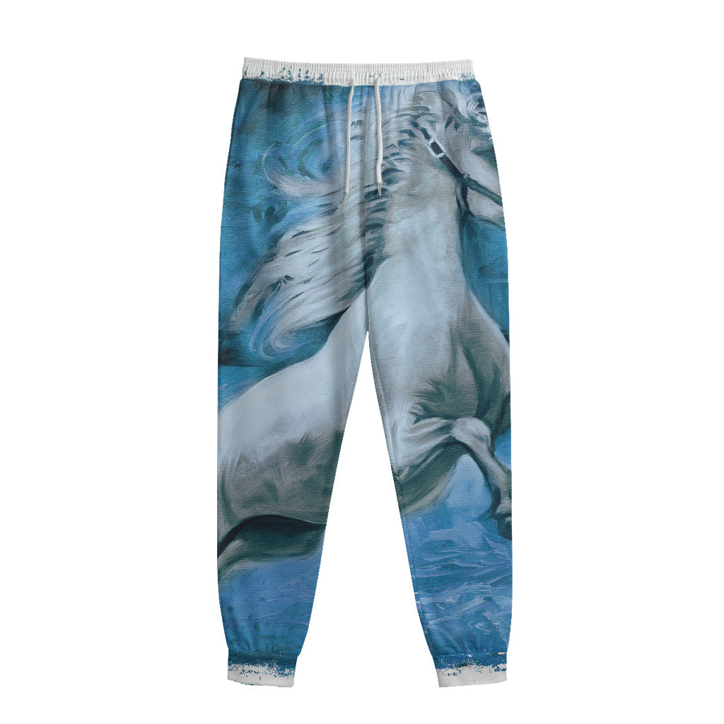 White Horse Painting Print Sweatpants