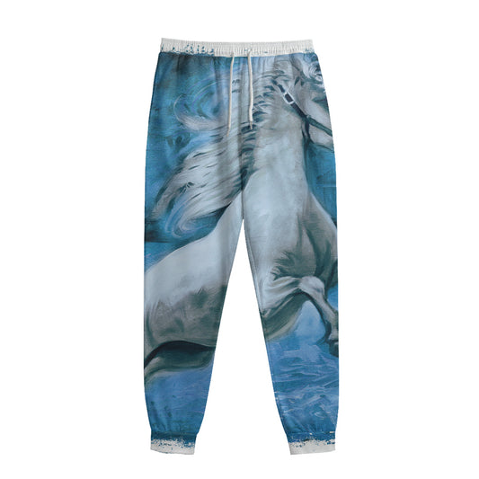White Horse Painting Print Sweatpants