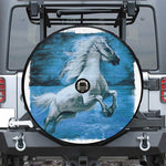 White Horse Painting Print Tire Cover With Camera Hole