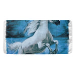 White Horse Painting Print Towel