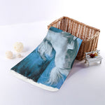 White Horse Painting Print Towel