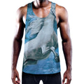White Horse Painting Print Men's Workout Tank Top