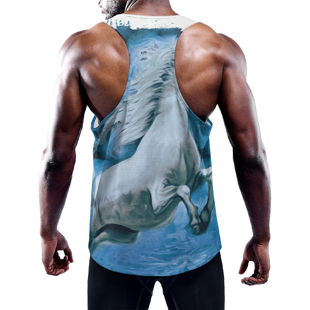 White Horse Painting Print Training Tank Top
