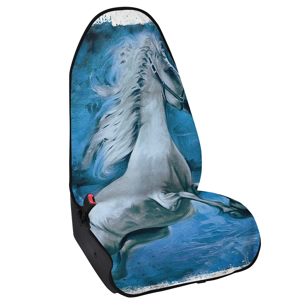 White Horse Painting Print Waterproof Car Seat Cover