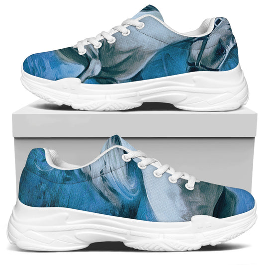 White Horse Painting Print White Chunky Shoes