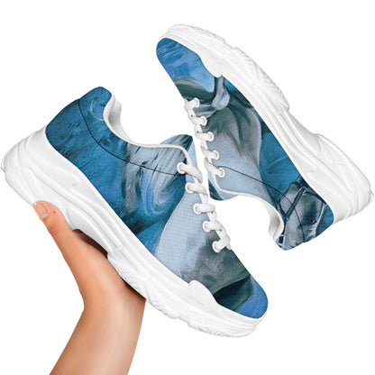 White Horse Painting Print White Chunky Shoes