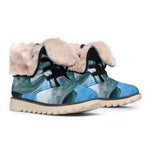 White Horse Painting Print Winter Boots