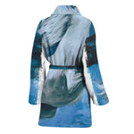 White Horse Painting Print Women's Bathrobe