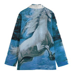 White Horse Painting Print Women's Cotton Blazer