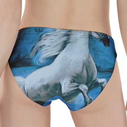White Horse Painting Print Women's Panties