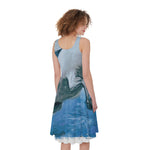 White Horse Painting Print Women's Sleeveless Dress