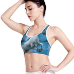 White Horse Painting Print Women's Sports Bra