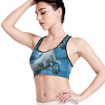 White Horse Painting Print Women's Sports Bra