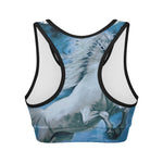 White Horse Painting Print Women's Sports Bra