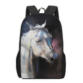 White Horse Portrait Print 17 Inch Backpack