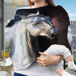 White Horse Portrait Print Baby Seat Cover
