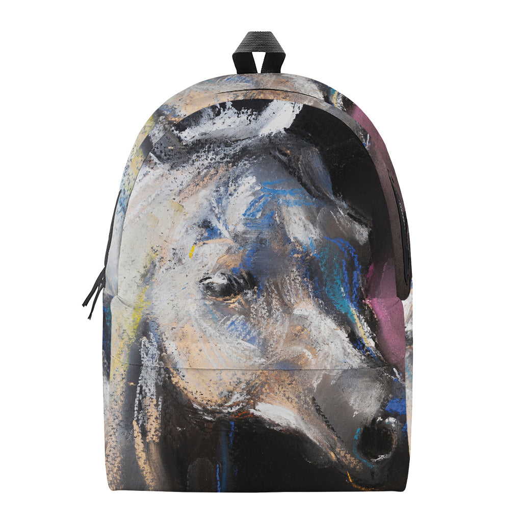 White Horse Portrait Print Backpack