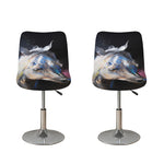 White Horse Portrait Print Bar Stool Covers