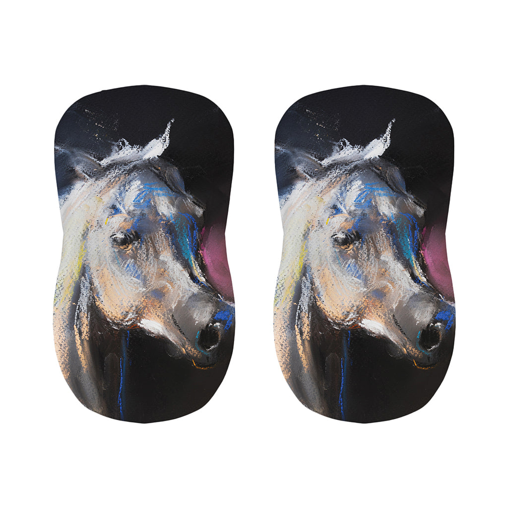 White Horse Portrait Print Bar Stool Covers