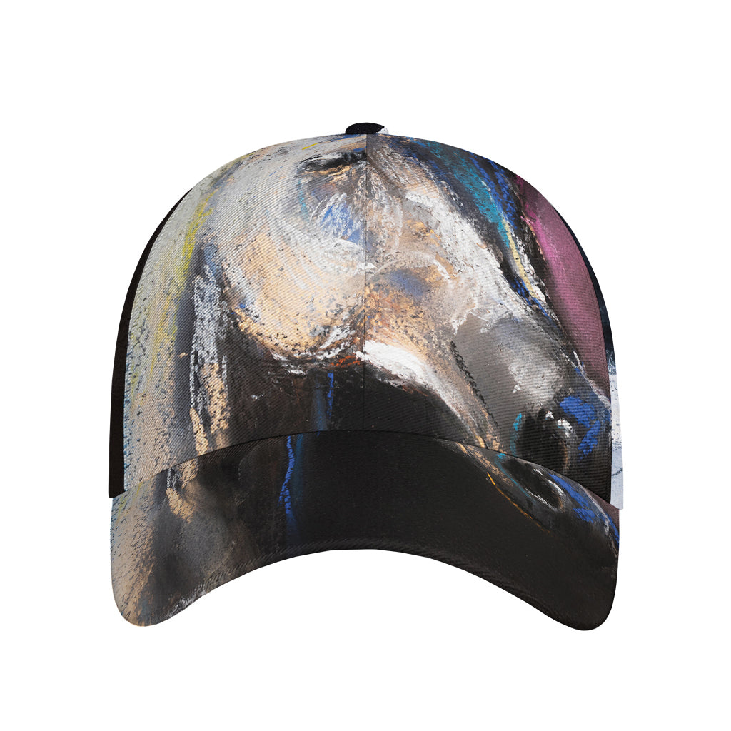 White Horse Portrait Print Baseball Cap