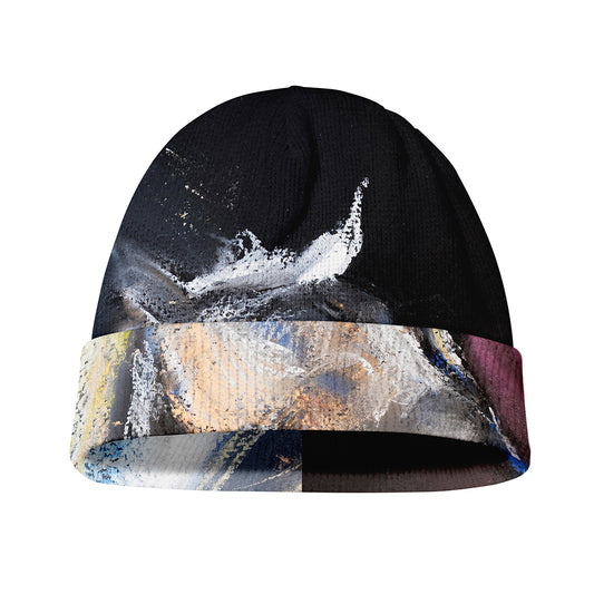 White Horse Portrait Print Beanie