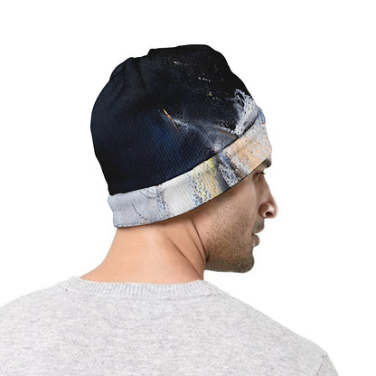 White Horse Portrait Print Beanie