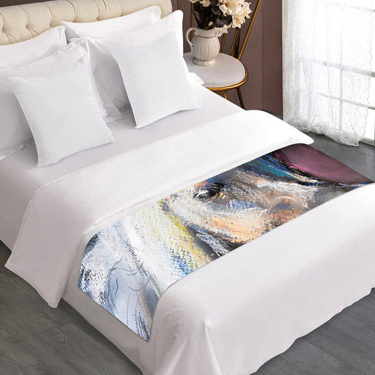 White Horse Portrait Print Bed Runner