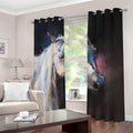 White Horse Portrait Print Dimout Grommet Curtains