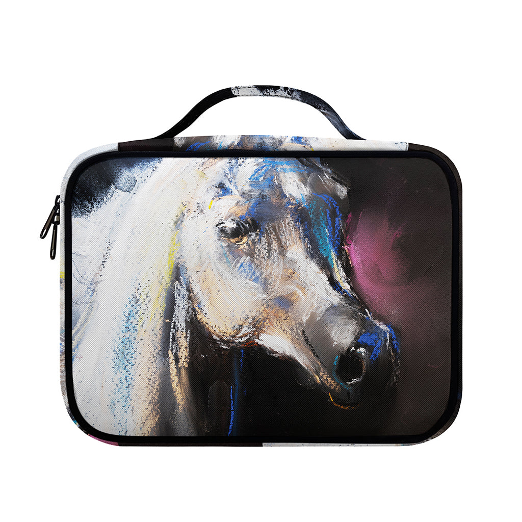 White Horse Portrait Print Briefcase Bible Bag