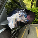 White Horse Portrait Print Car Side Mirror Covers