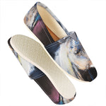 White Horse Portrait Print Casual Shoes