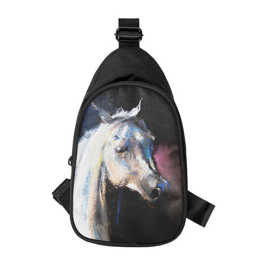 White Horse Portrait Print Chest Bag