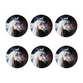 White Horse Portrait Print Coaster Set