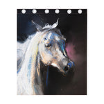 White Horse Portrait Print Curtain