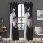 White Horse Portrait Print Curtain