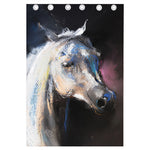 White Horse Portrait Print Curtain