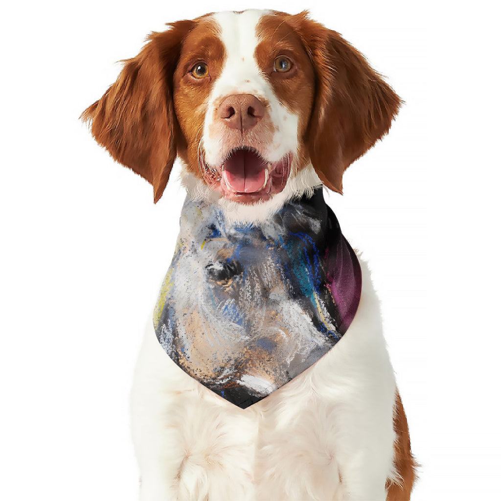 White Horse Portrait Print Dog Bandana