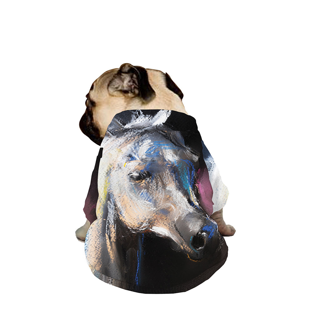 White Horse Portrait Print Dog Zip Up Jacket